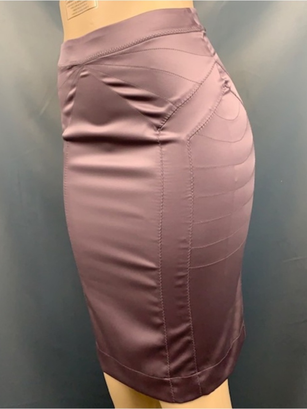 Just Cavalli Plum Pencil Skirt with Paneled Stitching
